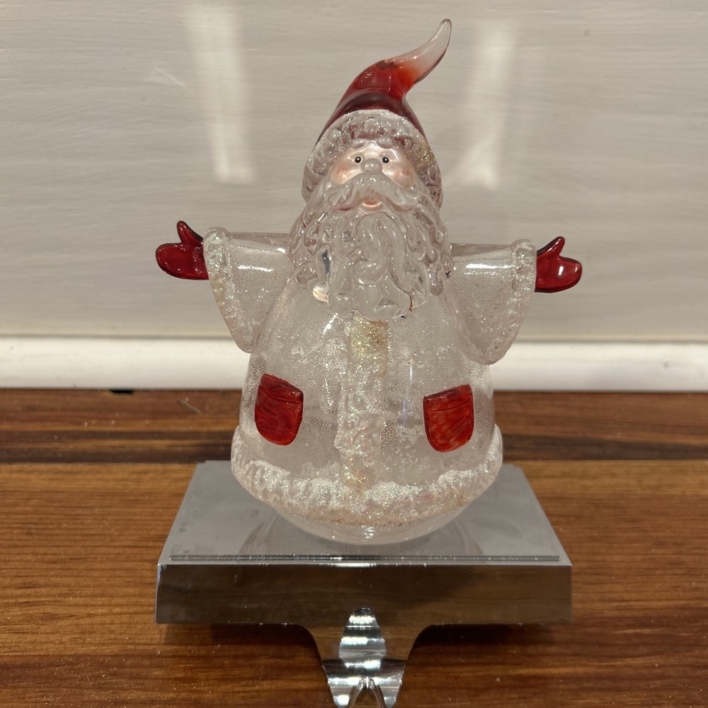 Lighted Santa Acrylic Stocking Holder Christmas Decor Unique